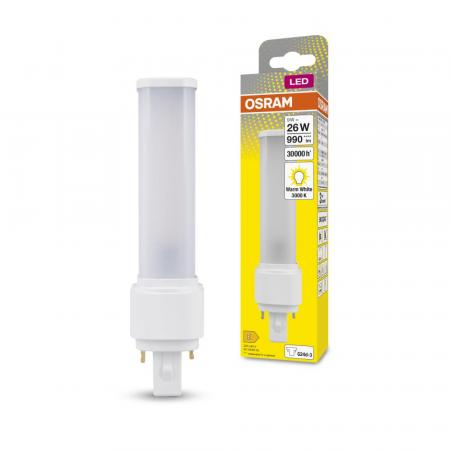 OSRAM DULUX D LED 2Pin G24d-3 9W wie 26W 3000K warmweißes Licht EM für KVG/VVG
